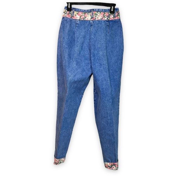 Vintage Manisha Jeans High Rise Floral Detail Acid Wash Women's Size 9 / 27 - Picture 5 of 16
